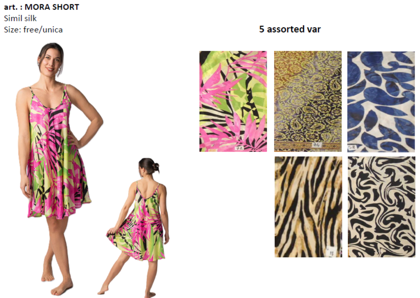 WOMEN'S DRESS S/S MORA SHORT Tellini S.r.l. Wholesale Clothing